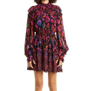 FARM Rio Iridescent Leopards Short Dress XS Never Worn